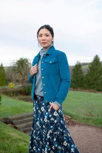 Autumn Jacket, Witcome Skirt in Pansy Print